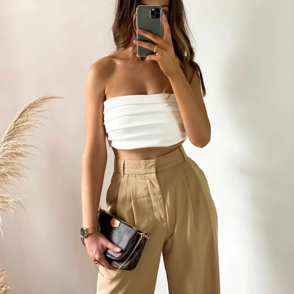 NWT ZARA PLEATED TAPERED PANTS , Bloggers Fav - Picture 2 of 8